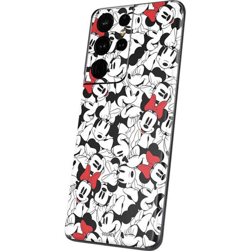 Disney Minnie Mouse Red Color Pop Face Pattern Galaxy S21 Ultra 5G Skin